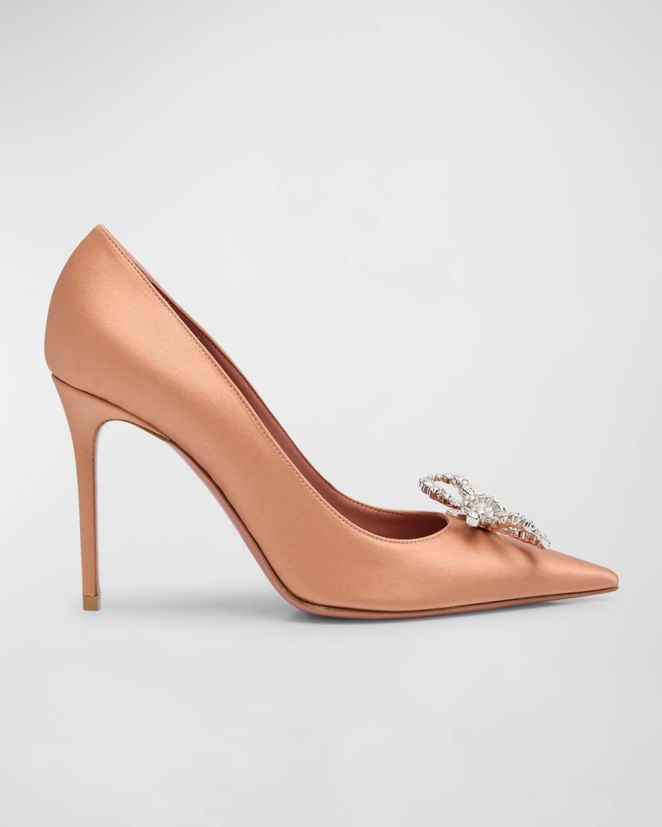 Rosie Silk Crystal Bow Pumps